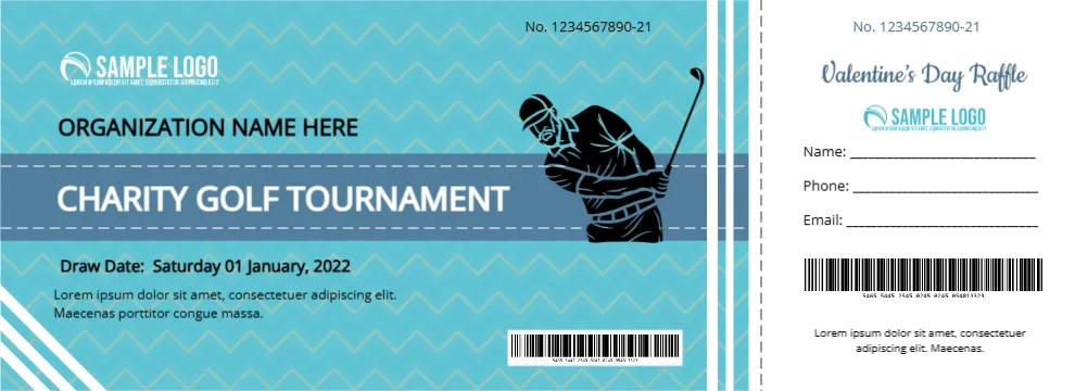 Charity Event Raffle Ticket Format