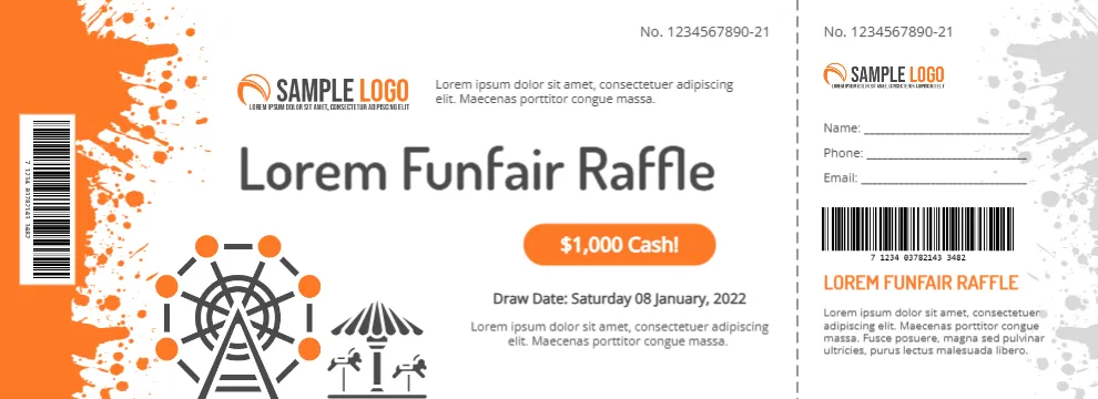 Funfair Raffle Ticket