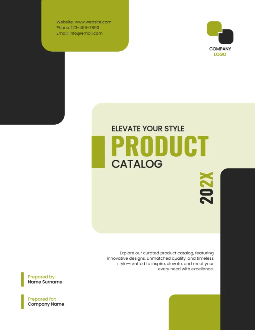 Cover Page Design For Product Catalog