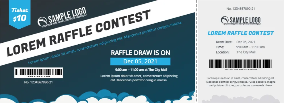 Raffle Ticket Generic Format