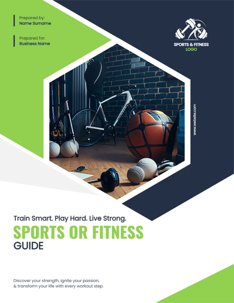 Cover Page Design of Sports or Fitness Guide