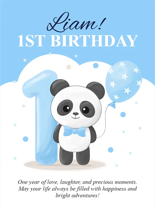 1st Birthday Card for Baby Boy