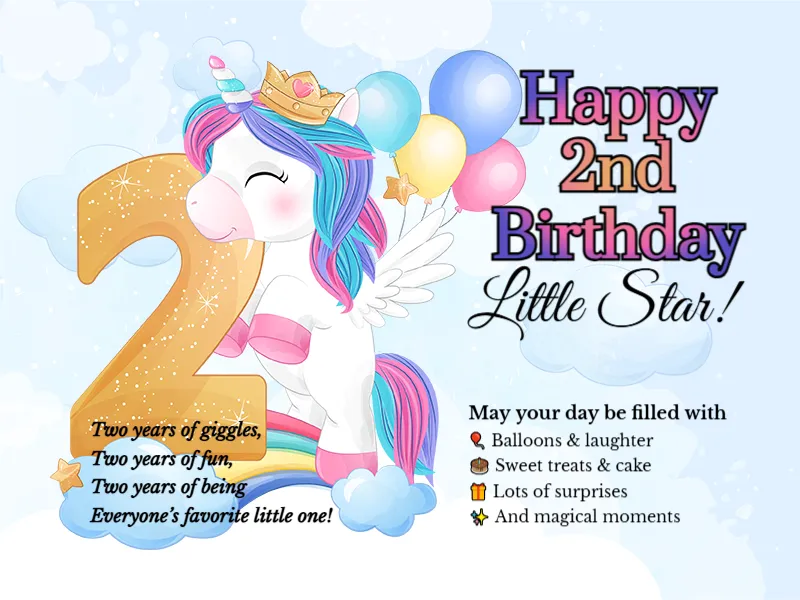 2nd Birthday Cute Theme Card
