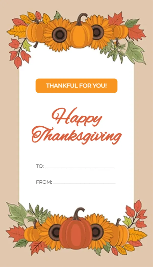 Gift Tag Design for Thanksgiving