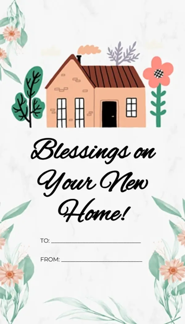 Gift Tag Template for Housewarming
