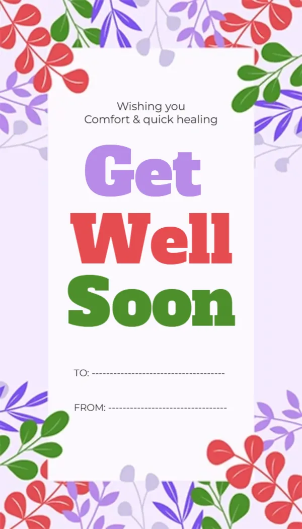 Gift Tag Template for Get Well Soon