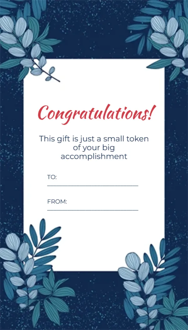 Gift Tag Template for Congratulations