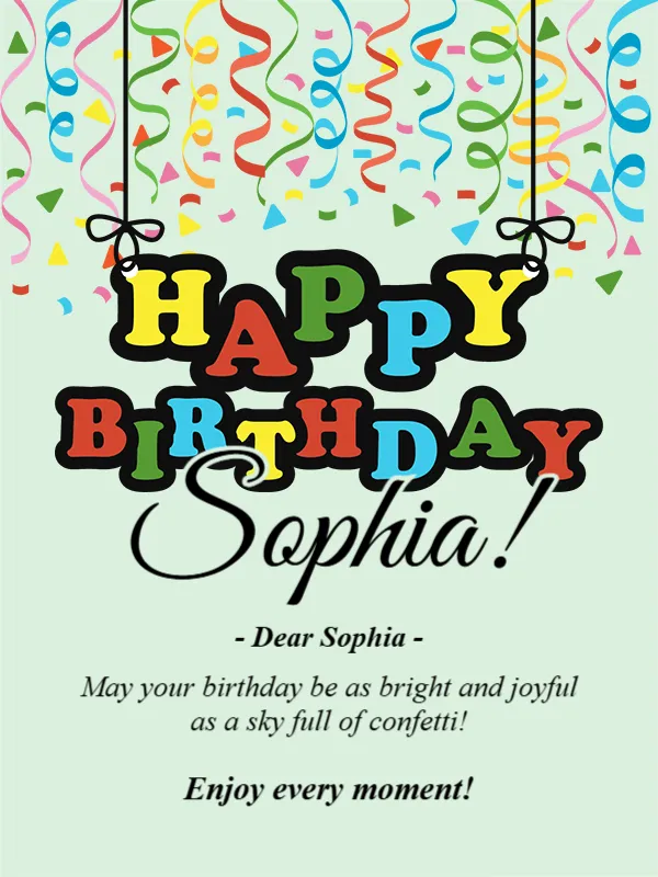 Birthday Card with Confetti & Streamers