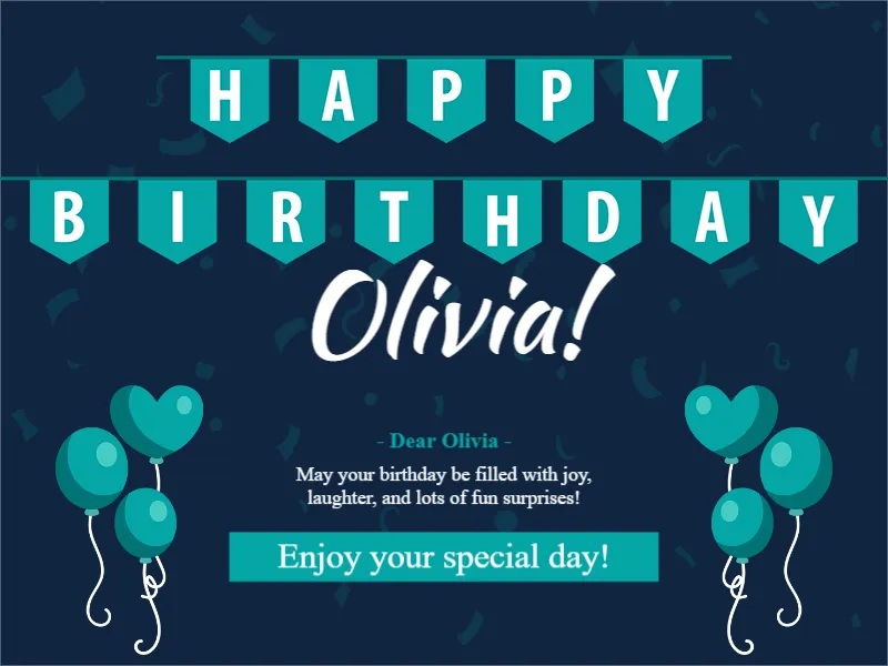 Birthday Card with Party Decorations