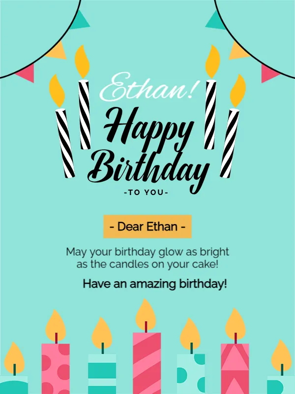 Birthday Card with Candles Theme