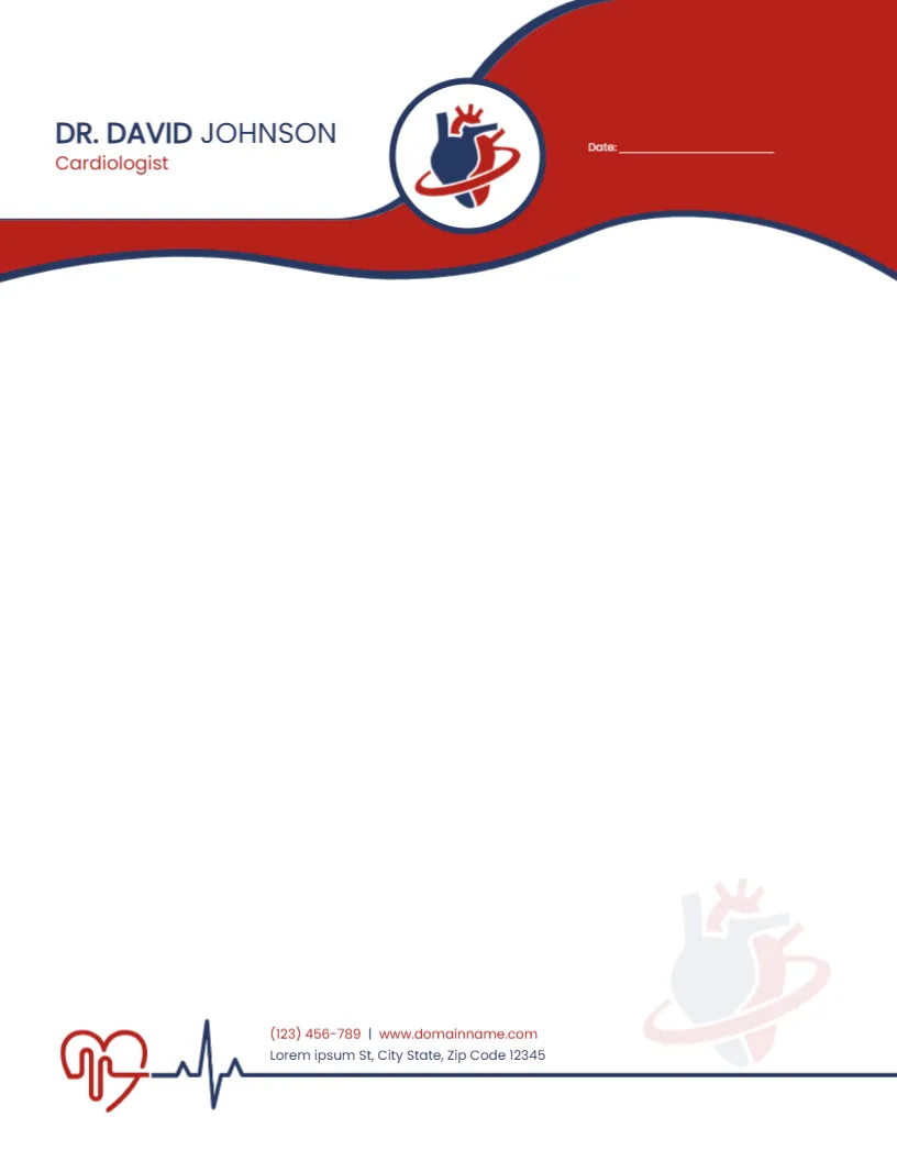 Letterhead Design for Cardiologist