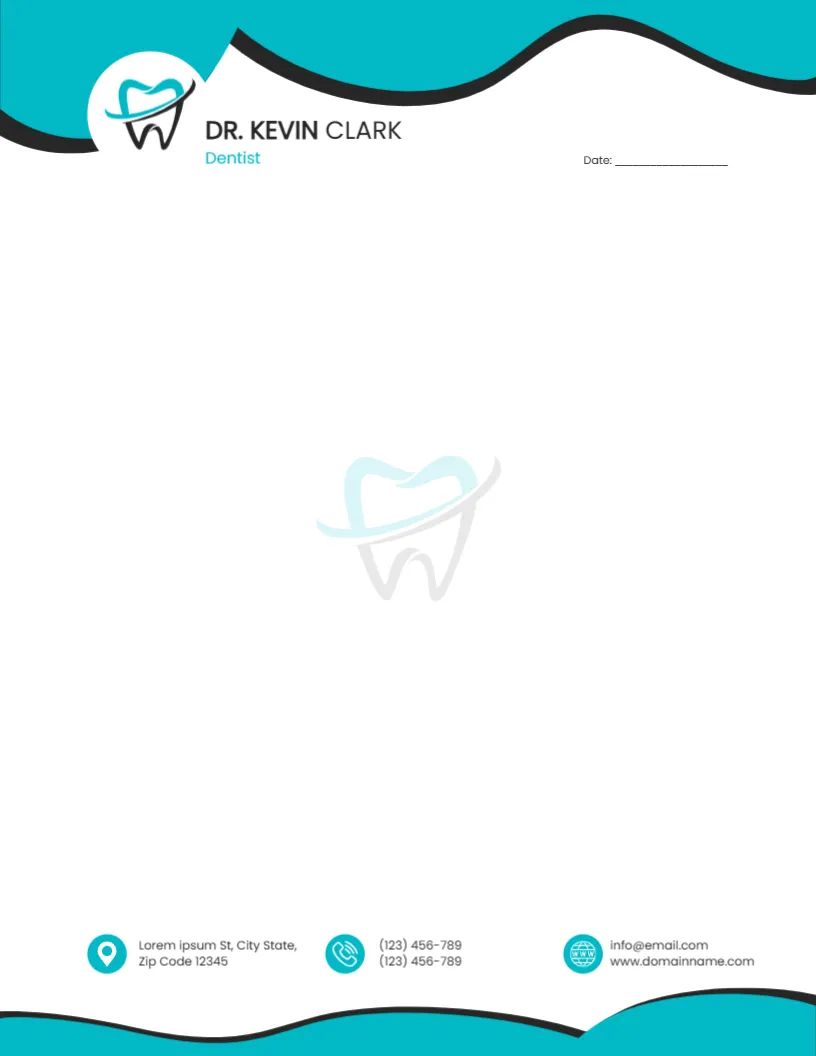 Letterhead Template for Dentist