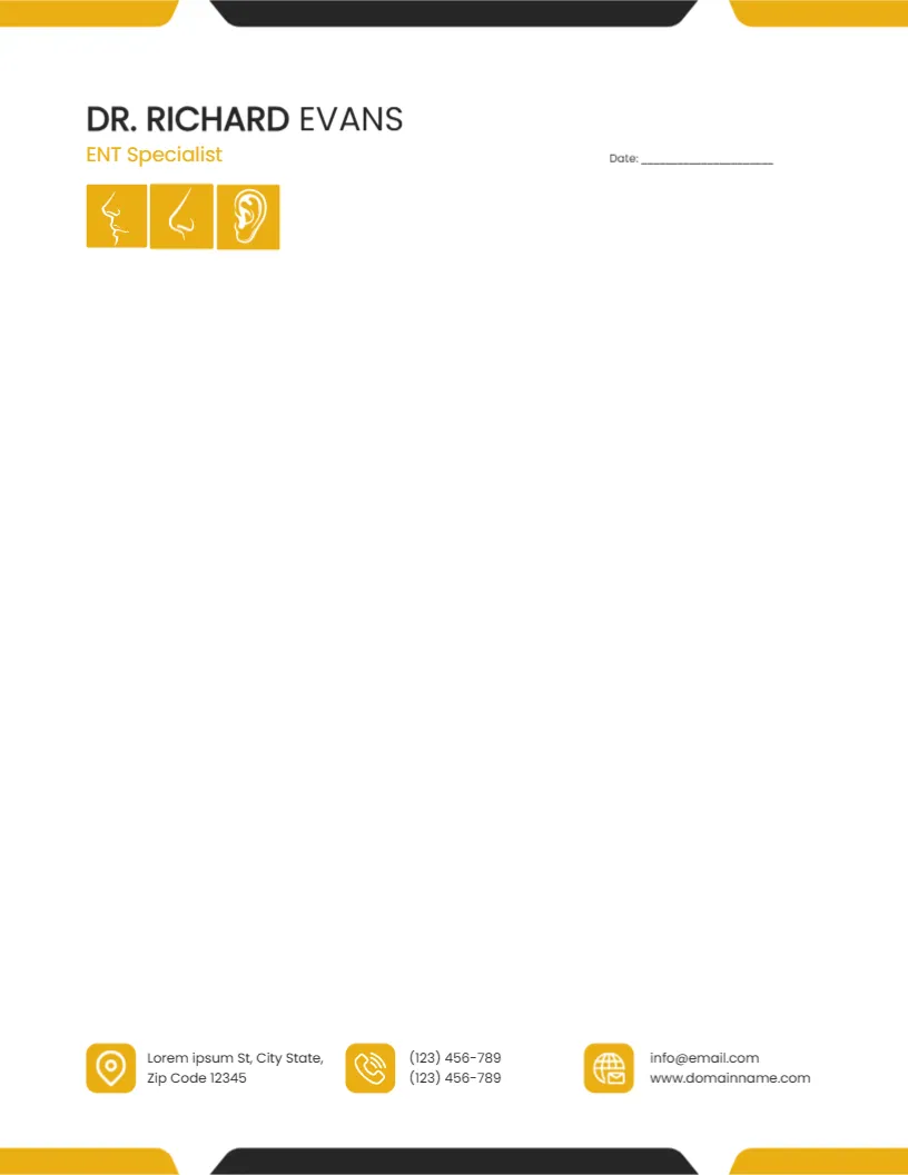 Letterhead Template for ENT Specialist