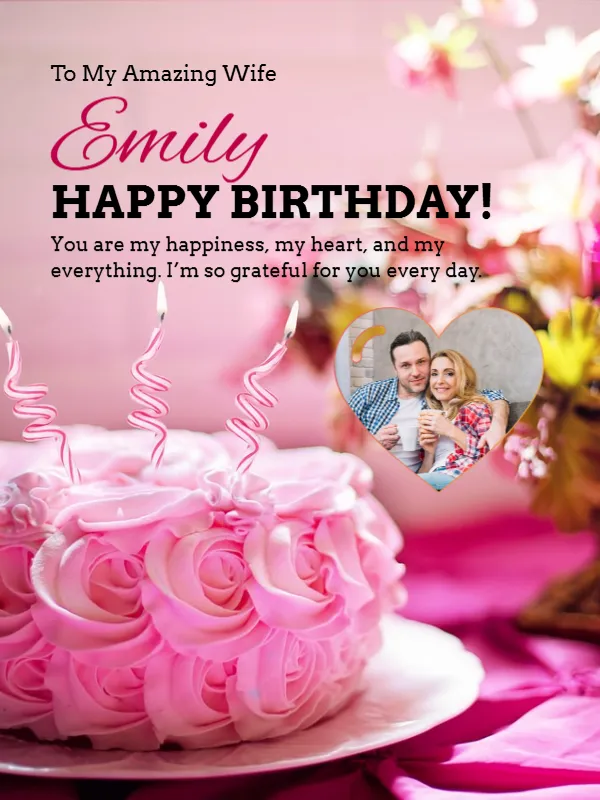 Birthday Card for Wife with Photo