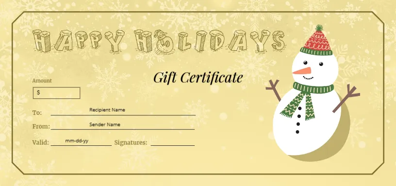 Christmas Gift Certificate Design