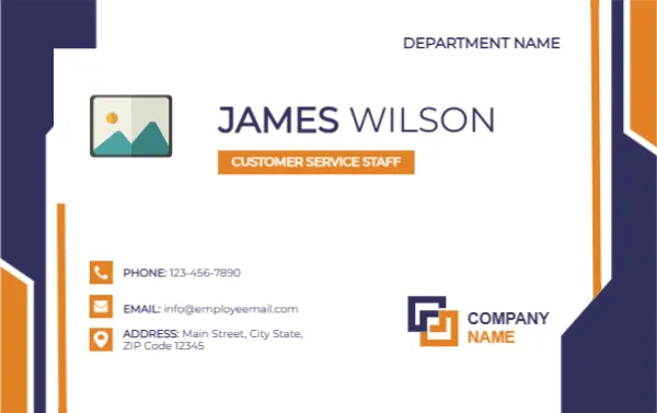 Name Card Template for Customer Service Staff