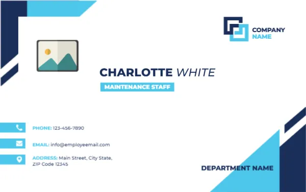Name Card Template for Maintenance Staff