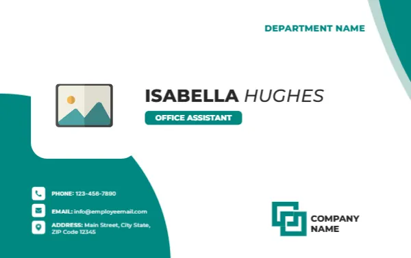 Name Card Template for Office Assistant