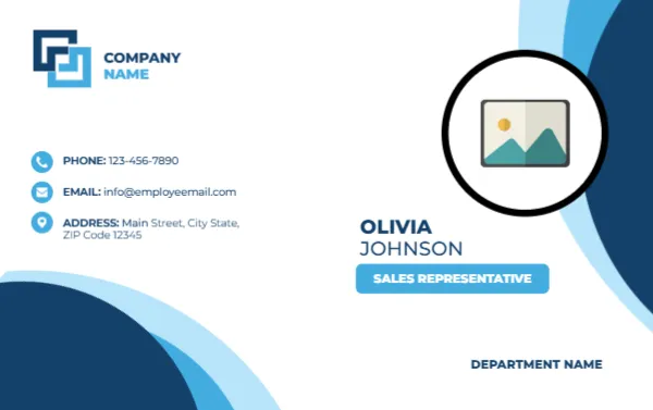 Name Card Template for Sales Representative