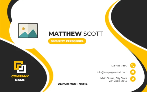 Nama Card Template for Security Personnel