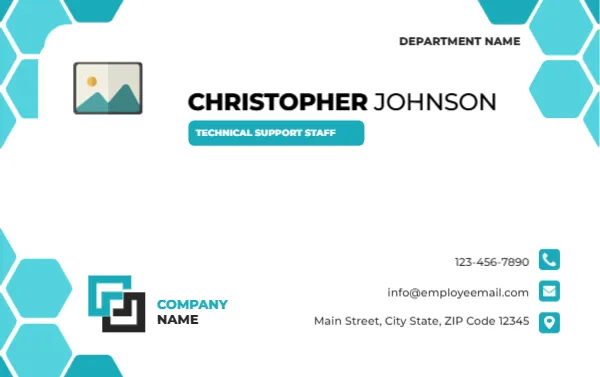 Name Card Design for Technical Support Staff