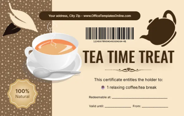Coffee / Tea Break Certificate