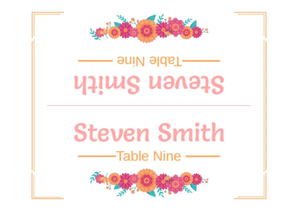Wedding Place Card in Horizontal Style-04