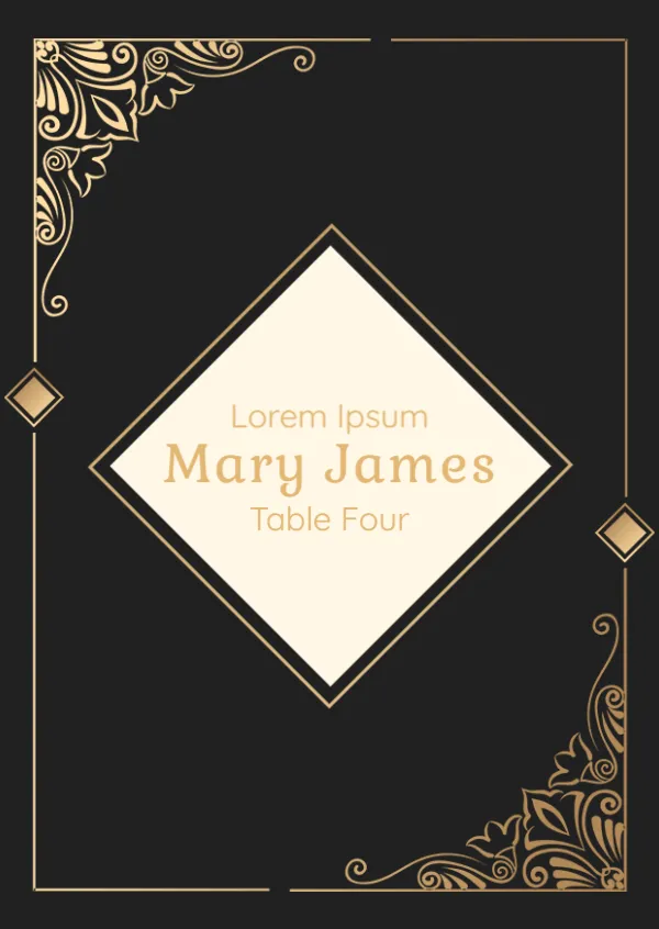 Weddign Place Card Template in Vertical Style-02
