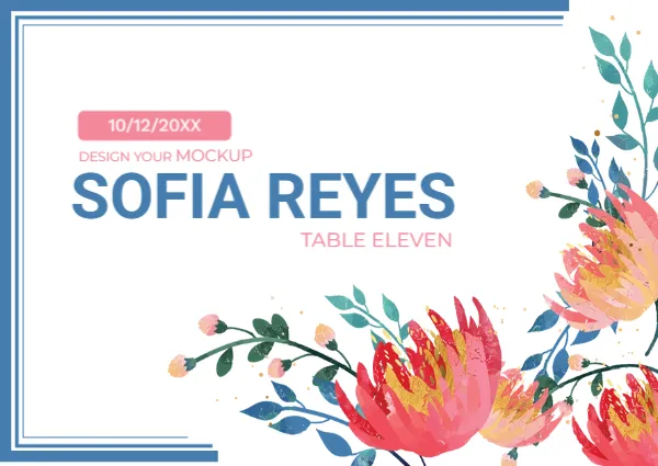 Wedding Place Card in Floral Design