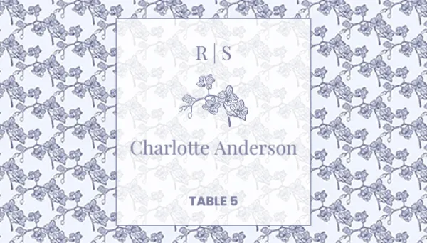 Place Card in Classic Monogrammed Design