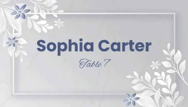 Place Card Template in Minimalist Design