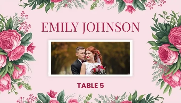 Place Card Template with Photo Insert