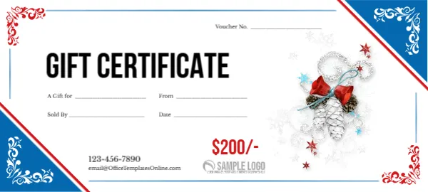 Gift Certificate Template for Holidays