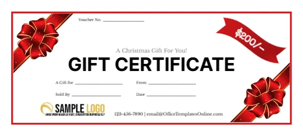 Christmas Gift Certificate Design