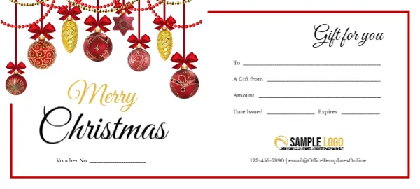 Merry Christmas Gift Certificate Design