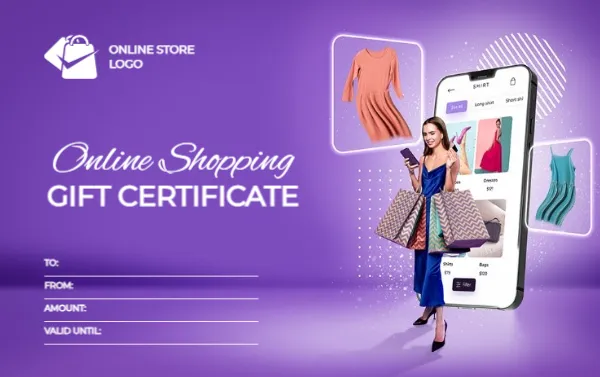Gift Certificate Template for Online Shopping