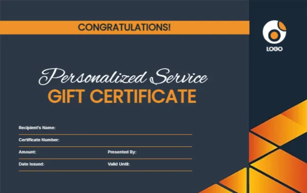 Gift Certificate Template for Personalized Service