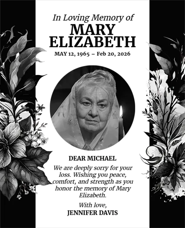 Sincere Sympathy and Healing Words Template