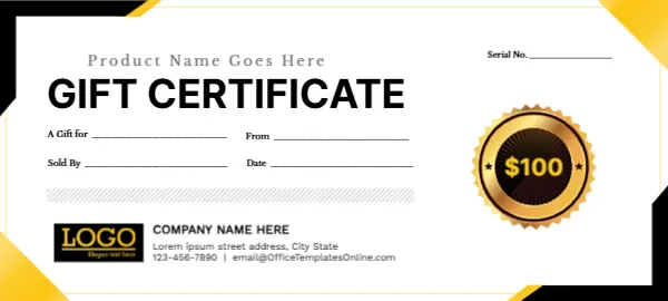 Gift Certificate/Voucher Template for Any Product
