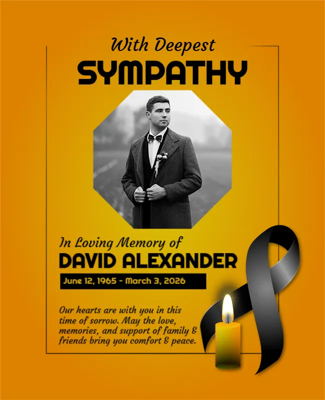 Comforting Words of Sympathy Card Template