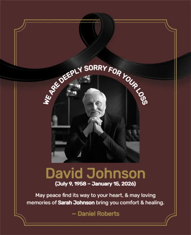 With Deepest Sympathy and Care Template