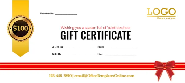 Happy Holidays Gift Certificate Design Template