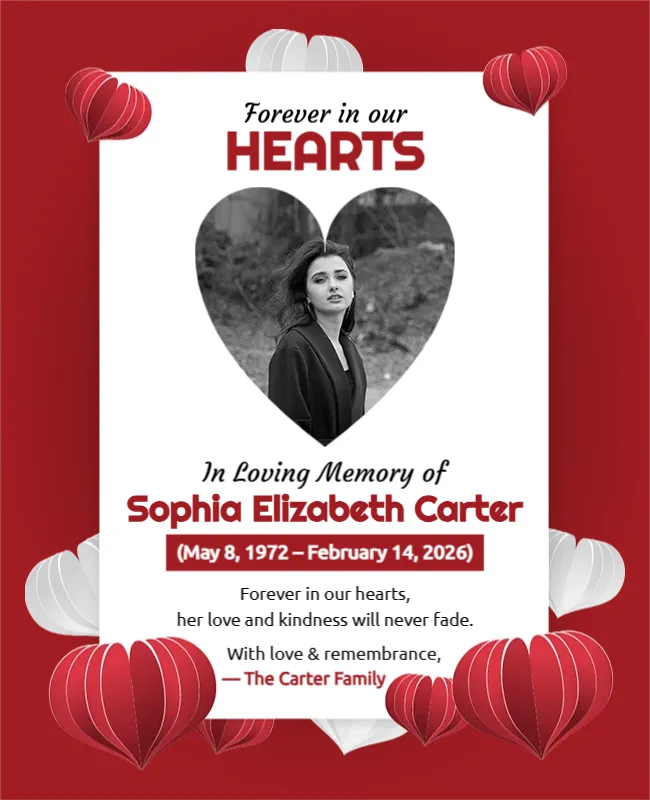 Forever in Our Hearts Tribute Template