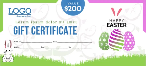 Gift Certificate Template for Easter