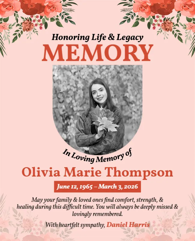 Eternal Peace and Loving Memory Template