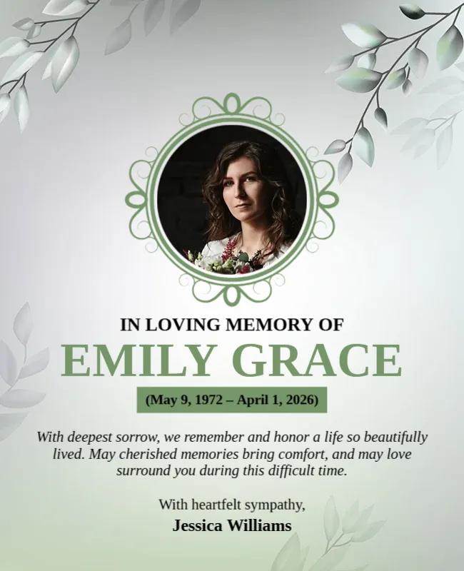 In Remembrance with Deepest Sympathy Template