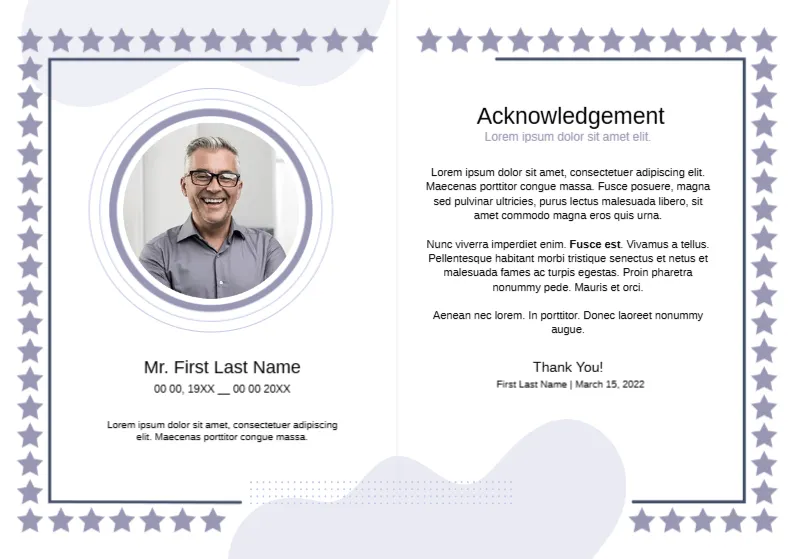 General Obituary Card Design Template