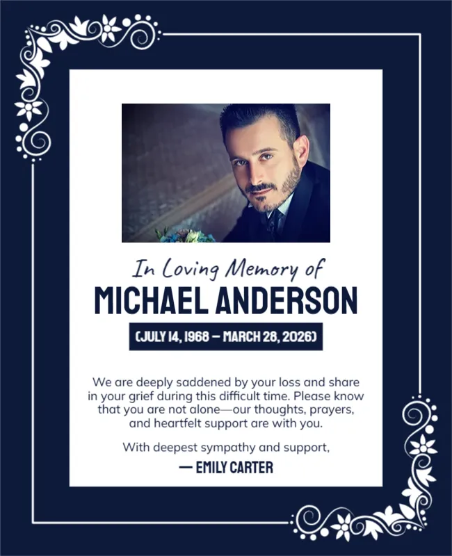 Sharing Your Grief and Support Template