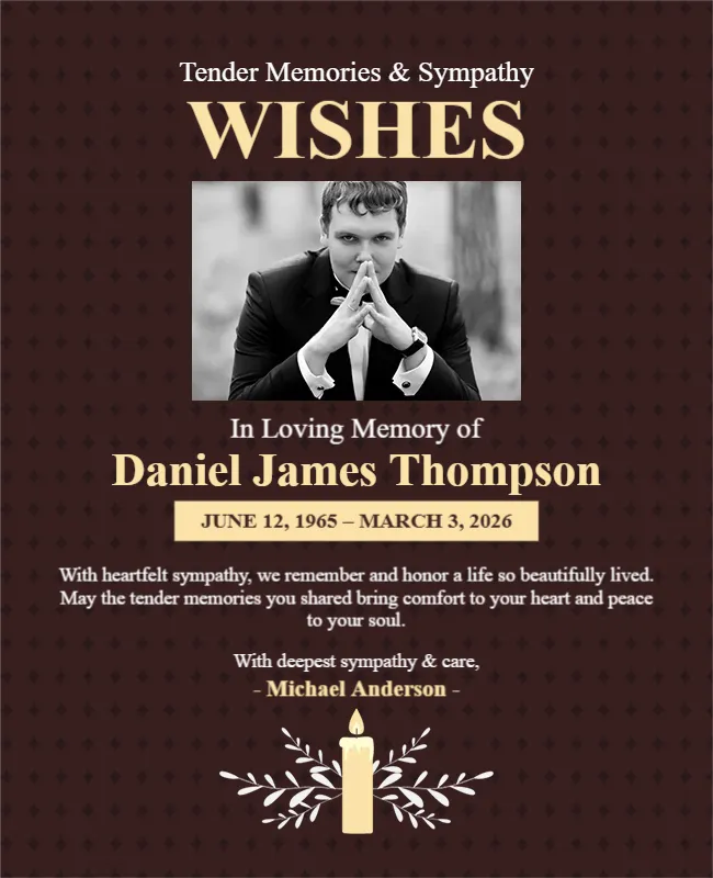 Tender Memories and Sympathy Wishes Template