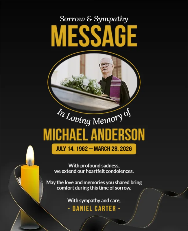 Sorrow and Sympathy Message Design Template